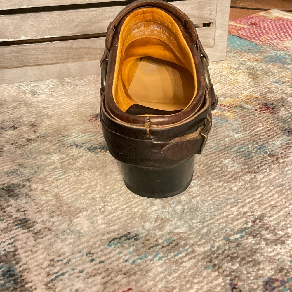Frye Brown Leather Mules with Buckle Detail - Picture 8 of 16